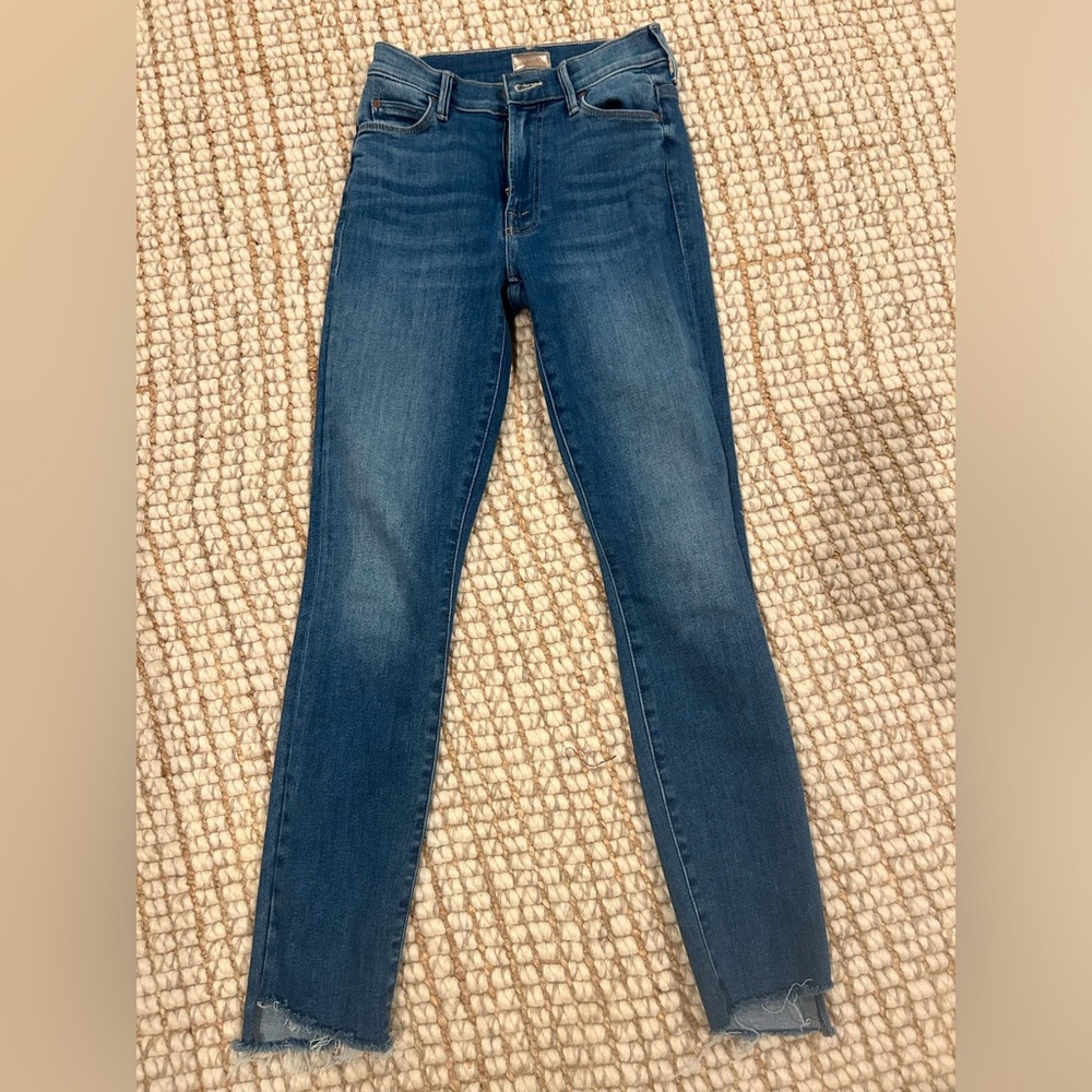 Mother The Stunner Zip Ankle Step Fray Rolling In The Bushes Womens Sz 25.
